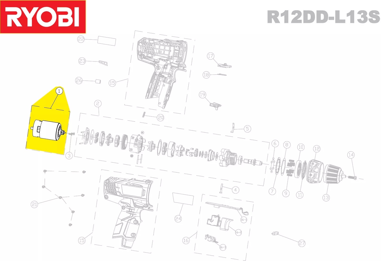 Moteur réf. 5131030960 Ryobi